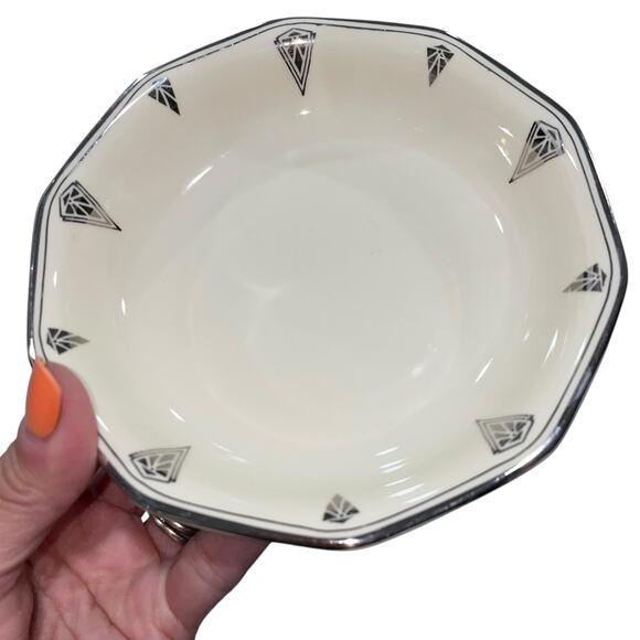 Vintage Art Deco Community China Deauville Fruit Bowl Set of 4 Dessert 1920 READ - Picture 2 of 16